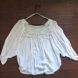 White Flowy Gauze Top
